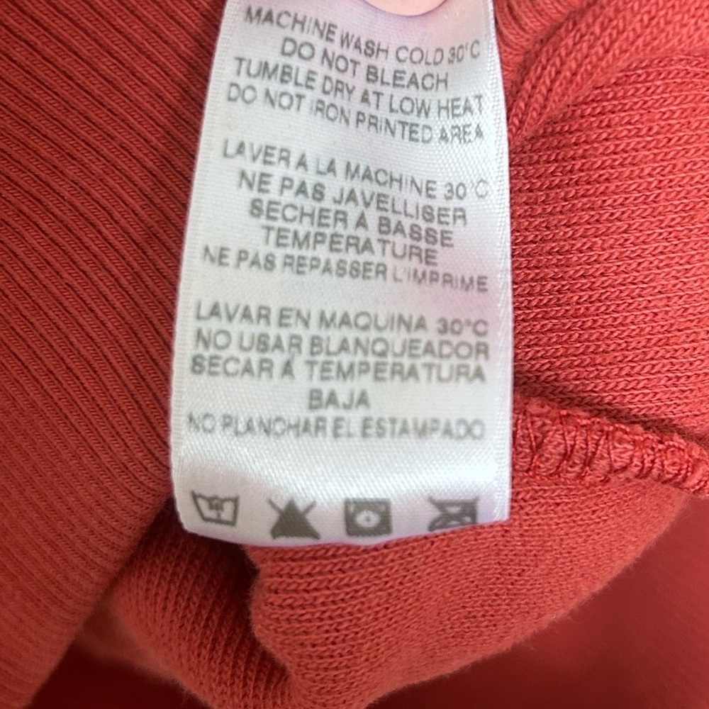 4/$20 Sundry Anthropologie orange y2k style velour crew neck sweater- size S - Picture 9 of 14